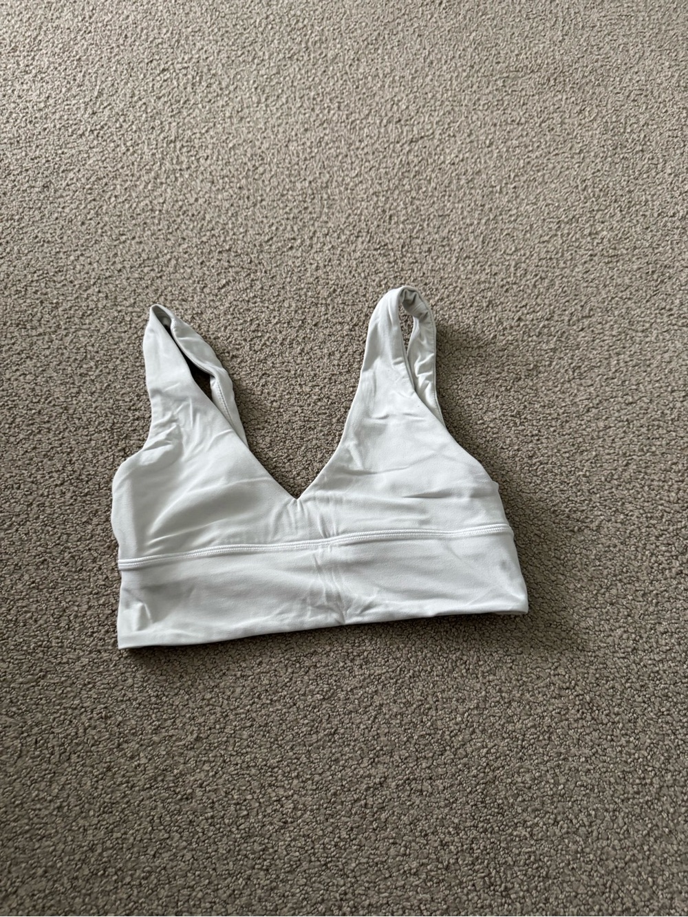 Lululemon White V-Neck Sports Bra